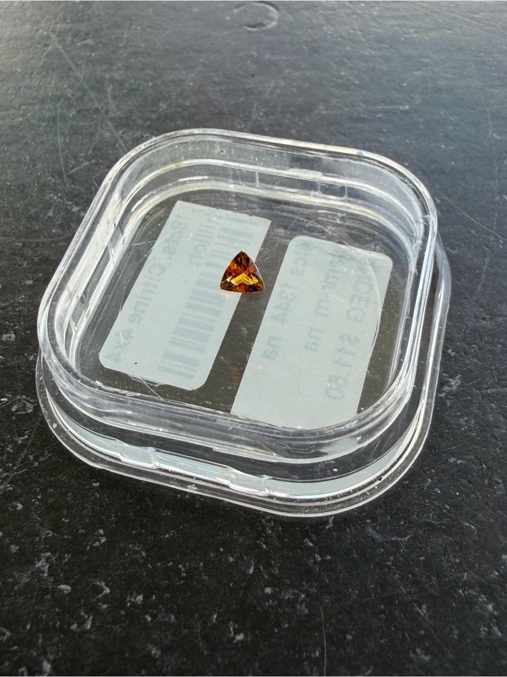Citrine Triangular Gemstone for Jewelry Making .18 carats